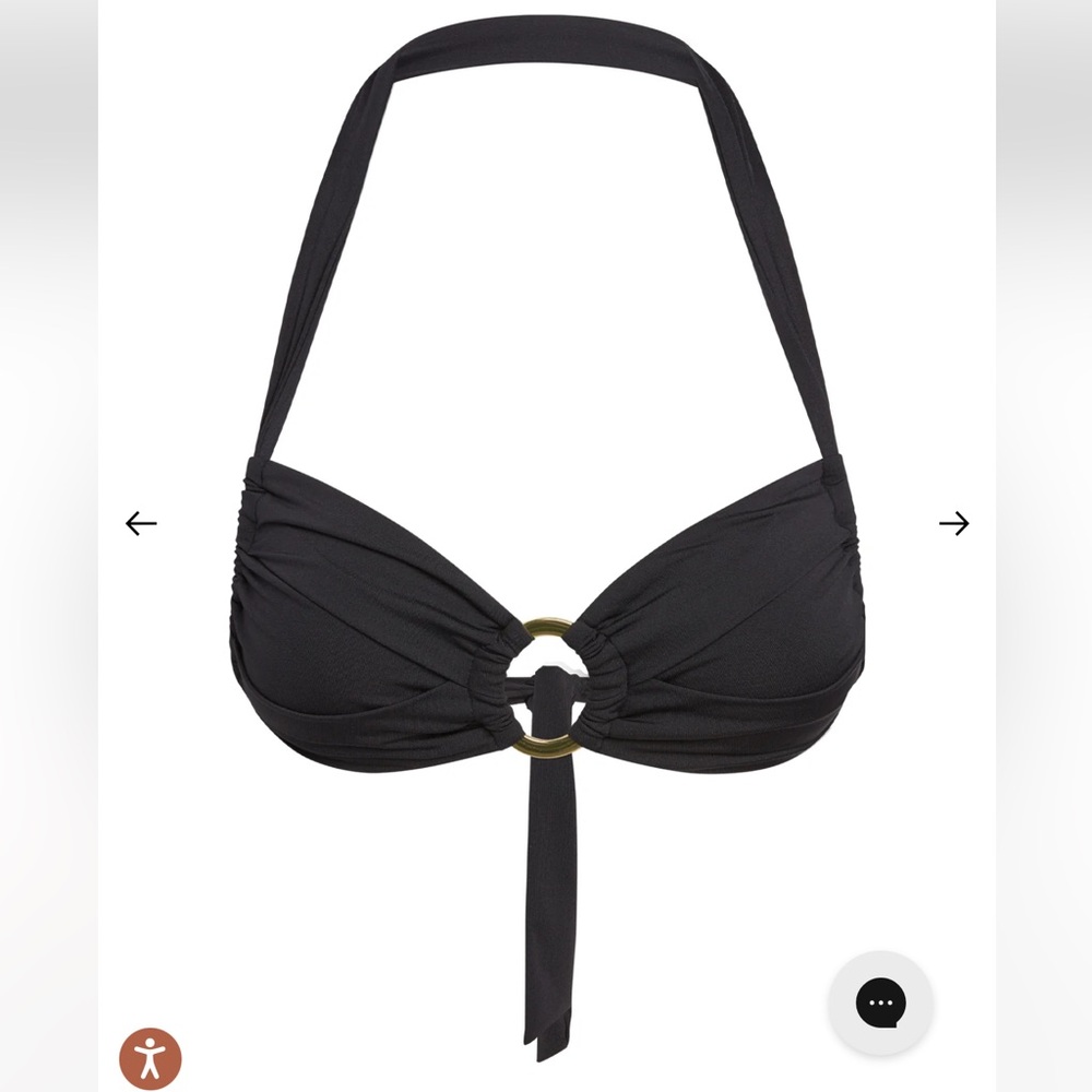 Elegant Black Halter Bikini Top